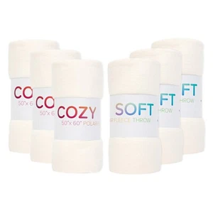 Cozy Soft Polar Fleece Throw Blankets, 6, 12, & 24 Packs, Color Options, 50x60 - Picture 1 of 132