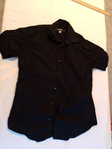 Mens Shirt River Island Size M Short Sleeves Black 27130 - Picture 1 of 10