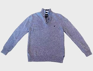 Nautica Half Zip Pull Over Sweater Gray Boys Size M/10-12 - Picture 1 of 3