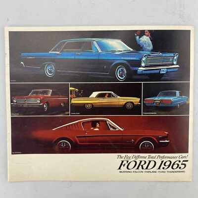 1965 FORD FULL-LINE CAR SALES BROCHURE ORIGINAL MUSTANG T-BIRD FALCON+ - Image 1 of 4