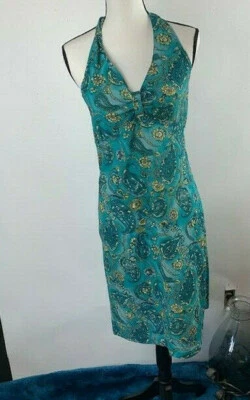 Jonathan Martin Size 9 Womans Green Halter Sundress Stretch Pull On - Image 1 of 4