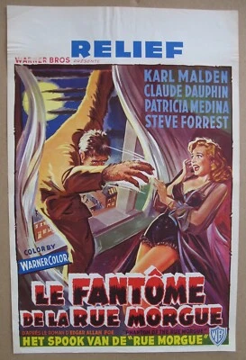 PHANTOM OF THE RUE MORGUE (1954) Belgian Poster, Karl Malden, Claude Dauphin, 3D - Image 1 of 4
