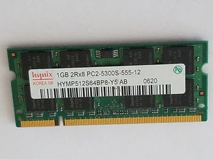 HYMP512S64BP8-Y5 AB - Hynix 1GB 2Rx8 PC2-5300S DDR2 - 667 200p SO (224-12) - Picture 1 of 3