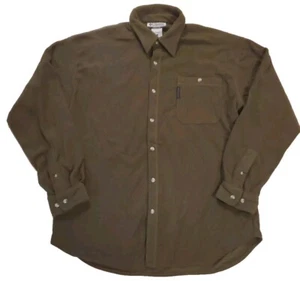 Vtg Y2K Mens L Columbia Long Sleeve Button Down Over Shirt Ribbed Knit Overlook - Picture 1 of 14