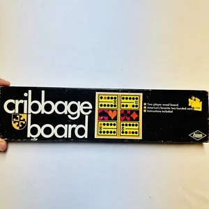 E. S. LOWE COMPANY VINTAGE 1968 WOOD CRIBBAGE BOARD WITH ORIGINAL BOX EXCELLENT  - Picture 1 of 2