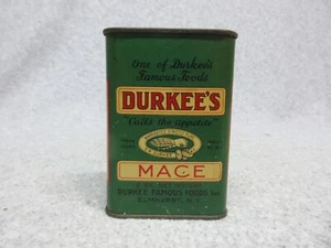 1940's DURKEE'S MACE SPICE TiN 2 Ounce Tin Litho Can ELMHURST NY USA - Picture 1 of 6