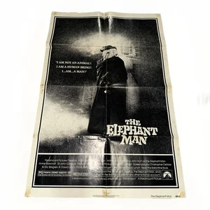 Poster originale L'uomo elefante 27x41 1980 Hopkins Lynch un foglio PIEGATO - Foto 1 di 14