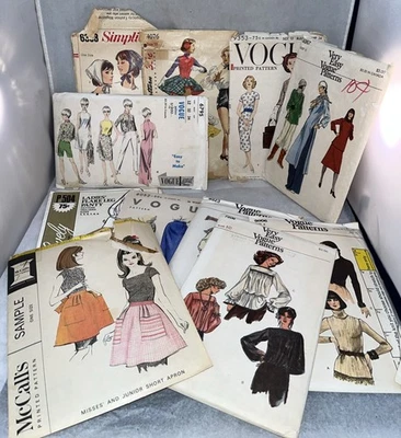 Vintage Pattern Lot Simplicity Vogue McCalls Sew Lovely Sz 6-12 Coat Dress Panty - Image 1 of 4