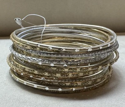 Juego de 17 brazaletes brazaletes de joyería de moda divididos H&M tono oro y plata Foto 1 de 3