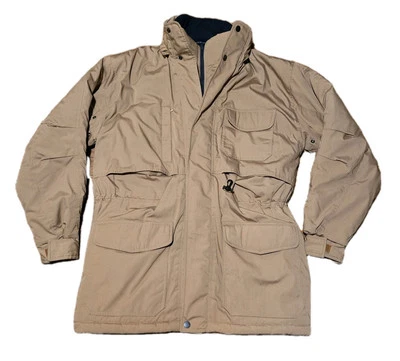St John's Bay Barn Coat Jacket Men's LT LG Tall Tan Canvas Cargo Quilted Lining  - Image 1 of 4