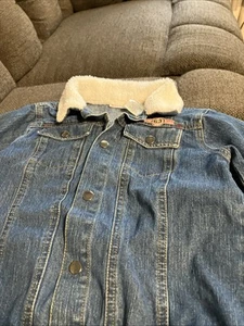 VTG Alpine Bears Blue Jean Jacket W/ Fur Collar Kids Boys 5t - Picture 1 of 8