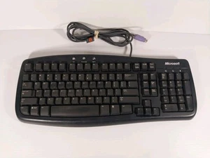 Microsoft Multimedia PS/2 Keyboard X800468-215 Black *Read Description* - Picture 1 of 7