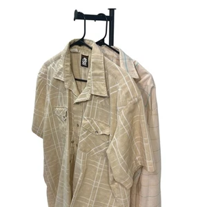 Karman Mens XL Western Plaid Pearl Snap Shirt Lot 2pc Cowboy Rodeo Ranchwear Y2K - Picture 1 of 11