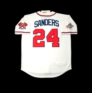 Deion Sanders Atlanta Braves Trikot 1992 World Series Throwback genäht SALE! - Bild 1 von 7