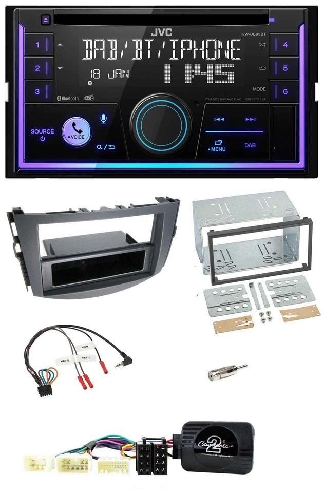 JVC Lenkrad USB 2DIN DAB Bluetooth CD Autoradio für Toyota RAV 4 2006-2011 - Bild 1 von 4