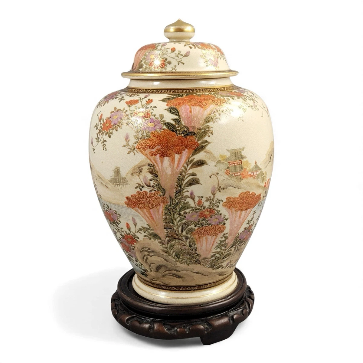 古董瓷器古い感 高贵感 陶瓷古董原始1850-1899 年日本花瓶| eBay