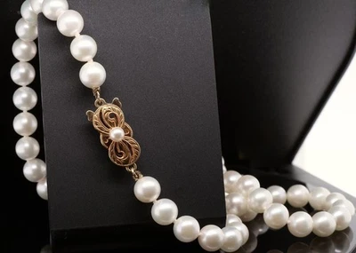 Vintage 6.5-7.0mm Mikimoto Akoya 83 Cultured Pearl 46cm Necklace 18K Gold Clasp - Image 1 of 4