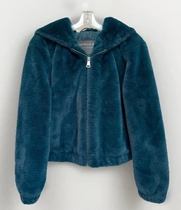 Bagatelle Women’s Faux Fur Jacket Size Small Hooded Bomber Soft Plush - Picture 1 of 5