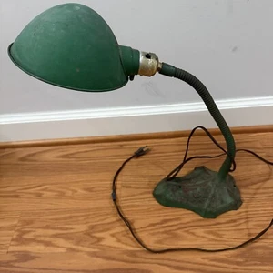 Antique Steampunk 1920's S Robert Schwartz & Bro Gooseneck Desk Lamp - Picture 1 of 8