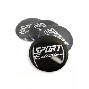 4x 56MM SPORT Edition Logo Emblem Car Wheel Center Hub Cap Cover Sticker Black - Picture 1 of 6