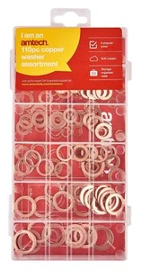 New 110Pc Copper Washer Assortment Set Solid Sump Plug 6 8 10 11 12 16Mm Storage - Picture 1 of 3