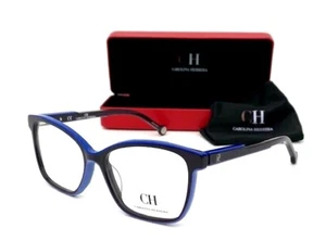 CAROLINA HERRERA VHE801 0971 azul borgoña/lentes de demostración 53 mm anteojos - Imagen 1 de 5