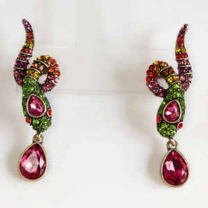 New Kirks Folly Statement Snake Stud Earrings Retro Women Party Vacation Jewelry - Picture 1 of 7
