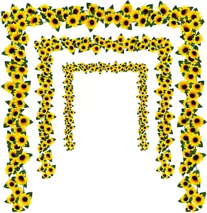 3 Pack 7.5Ft/Pcs Artificial Sunflower Garland Hanging Sunflower Vines with Green - Picture 1 of 12