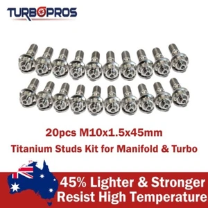 20 Pcs M10x1.5x45mm Titanium Stud Kit for Manifold & Turbo - Picture 1 of 4