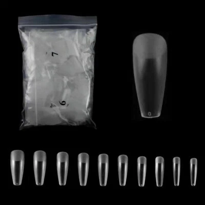 500 Ballerina Press-On Tips voll-matt Click-It Nageltip Fullcover Coffin Nail - Bild 1 von 3