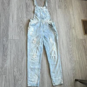 Forever 21 Light Washed Denim Latzhose Größe 26 - Bild 1 von 9