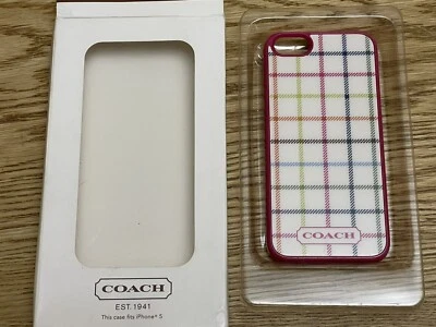 Capa roxa rosa Coach iPhone 5 ou 5s levemente usada - Imagem 1 de 4