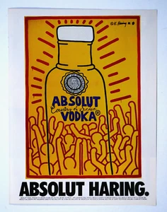 Keith Haring Absolut Vintage 1997 Original Print Ad 8.5 x 11" - Picture 1 of 3