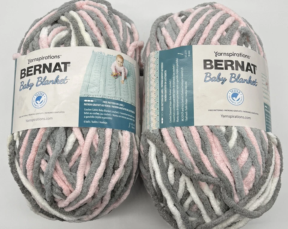 Bernat Baby Blanket Yarn "Baby Grays" 2 Skeins #779 - Image 1 of 2