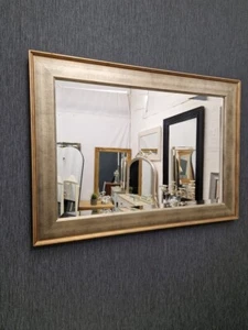 Antique Silver Gold 2 Tone Classic Wood Frame Mirror Bevelled 92x76cm -CLEARANCE - Picture 1 of 11