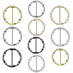 10PCS Silk Scarf Ring Clip T-shirt Tie Clips for Women Fashion Metal Ring Scarve - Picture 1 of 7