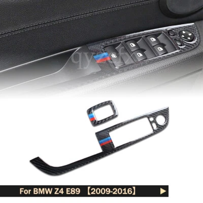 Carbon Fiber Car Door Armrest Window Switch Trim Cover For BMW Z4 E89 2009-2016 Foto 1 de 4