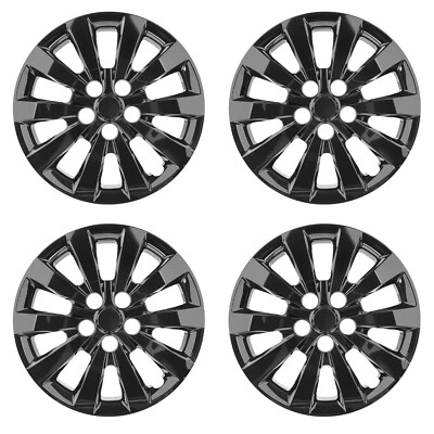 4 Pack hubcaps for 2011-2017 NISSAN LEAF; 2013-2019 NISSAN SENTRA 16 inch;Black - Изображение 1 из 4