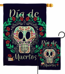 Dia de Muertos Skeleton Garden Flag Day of Dead Fall Decorative Gift Yard Banner - Picture 1 of 17