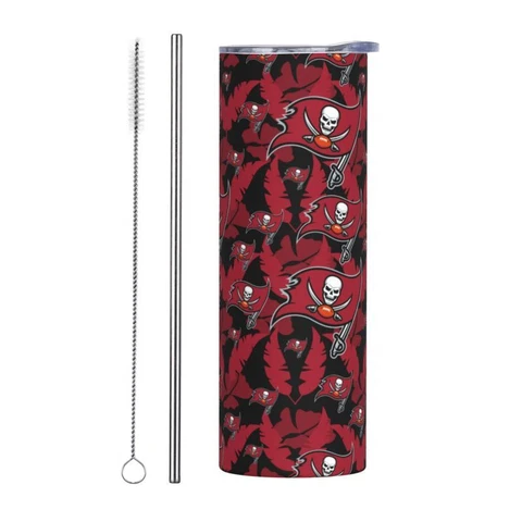 Tampa Bay Buccaneers Fans Travel Cup Stainless Steel Mug 20oz Car Straw Cup Cover