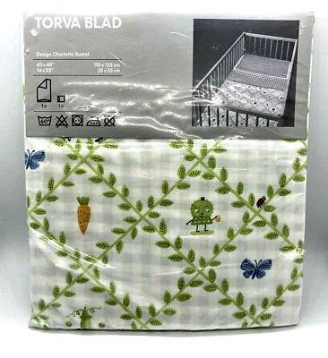 IKEA Torva Blad Kids Duvet Quilt Cover Pillowcase Set Vegetables  Strawberries  - Image 1 of 4