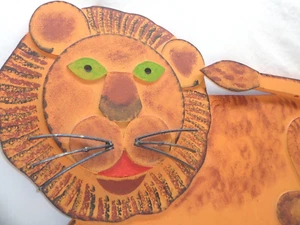 Vtg Lion Wall Hanging Art Kitschy MCM Retro Mod 60s 70s Era Decor Ackerman Style - Picture 1 of 24