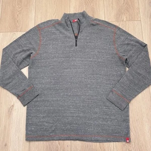 Pullover de manga larga gris ultra suave Agave talla XL para hombre con media cremallera hecho en EE. UU.  - Imagen 1 de 6