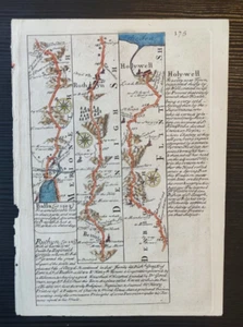 ENGRAVING CARTE MAP MERIONETH DENIBIGH FLINT SHIRE HAND COLORED 1750 CA - Picture 1 of 1