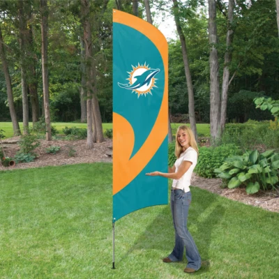 MIAMI DOLPHINS 8,5 PIES DE ALTURA BANDERA DEL EQUIPO 11,5' POLE SIGN BANNER NFL 8 1/2' Foto 1 de 4