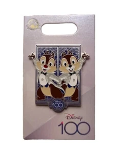 Disney Parks 100th Anniversary Chip & Dale D100 Platinum Trading Pin - NEW - Picture 1 of 1