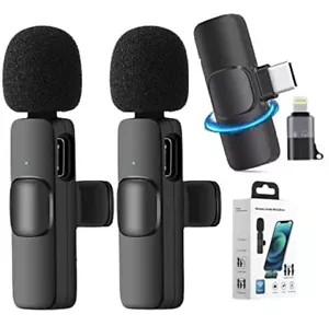 Wireless For Phone Vlog Live Stream Microphone Android Lavalier iPhone Mic ipad - Picture 1 of 20