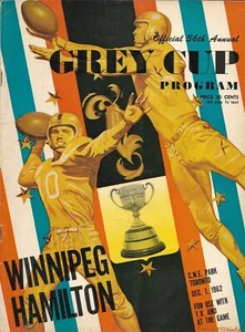 1962 CFL Copa Gris Final Blue Bombers - Programa Oficial Tiger-Cats - Imagen 1 de 11
