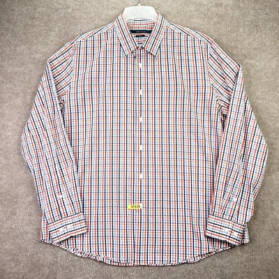Perry Ellis Shirt Mens 2XL Red Blue Plaid Long Sleeve Cotton Stretch Blend - Image 1 of 4