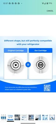 Waterdrop LT1000PC ADQ747935 MDJ64844601 Refrigerator Water Filter, 5 Pack - Image 1 of 4